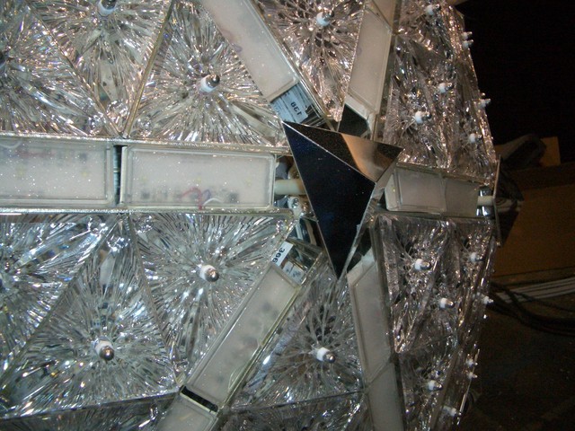 Detail of ball with crystals and corners installed
